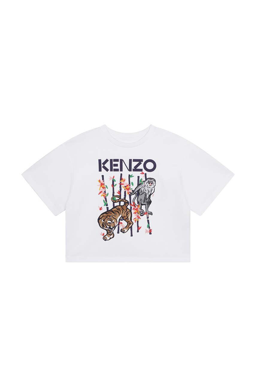 Kenzo kids Dětské bavlněné tričko bílá barva - Pepit.cz