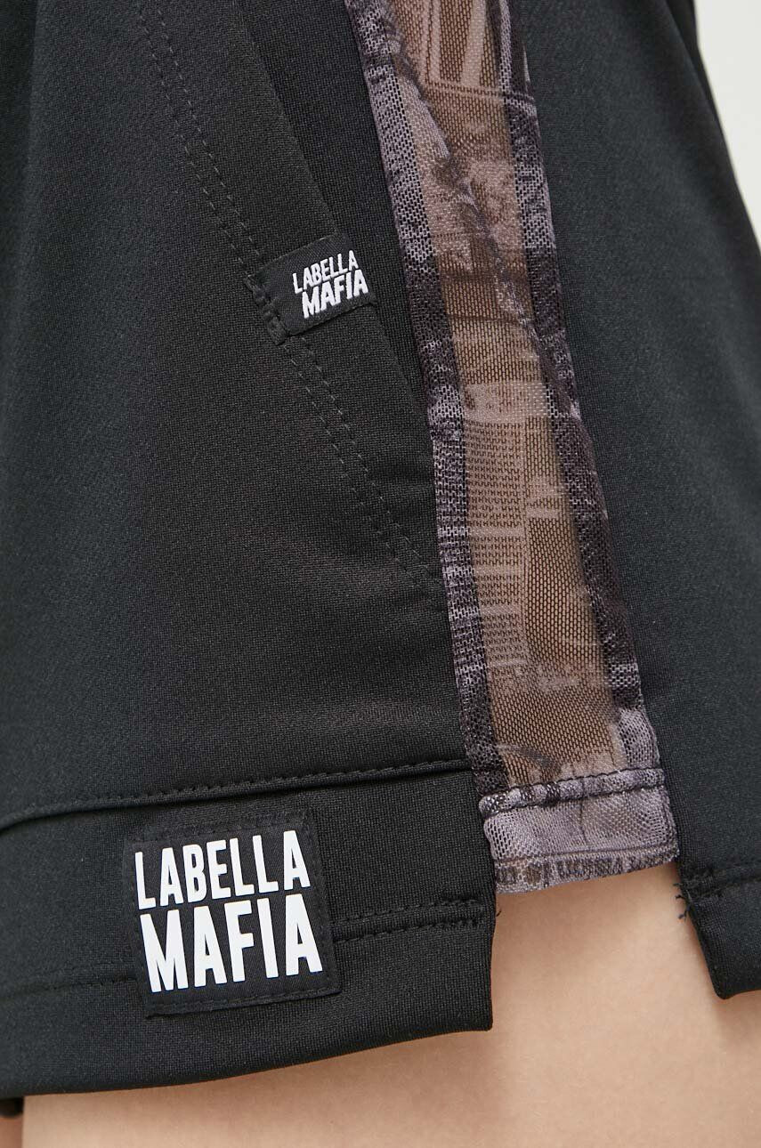 Labellamafia Kraťasy dámské černá barva vzorované high waist - Pepit.cz