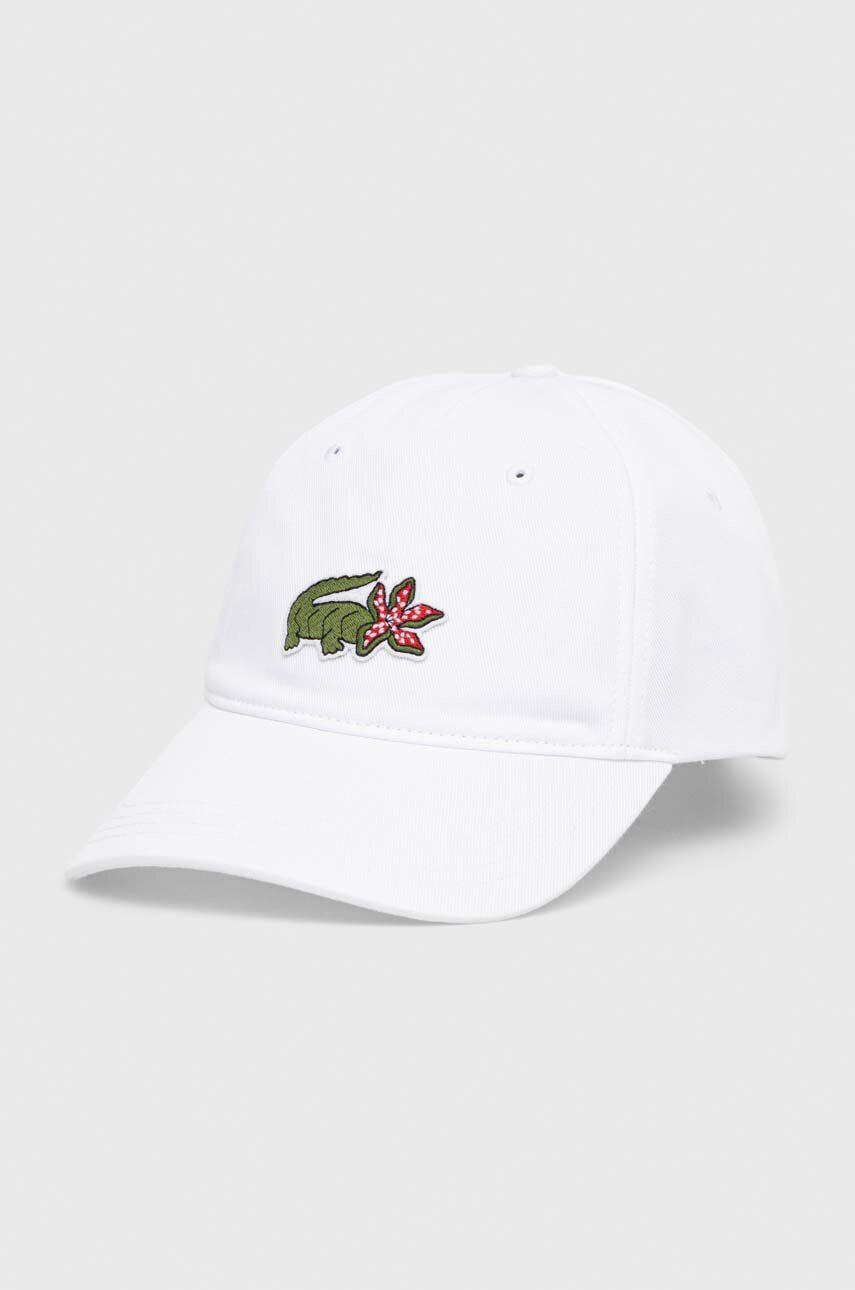 Lacoste Bavlněná čepice x Netflix bílá barva s aplikací RK7743-VIQ - Pepit.cz