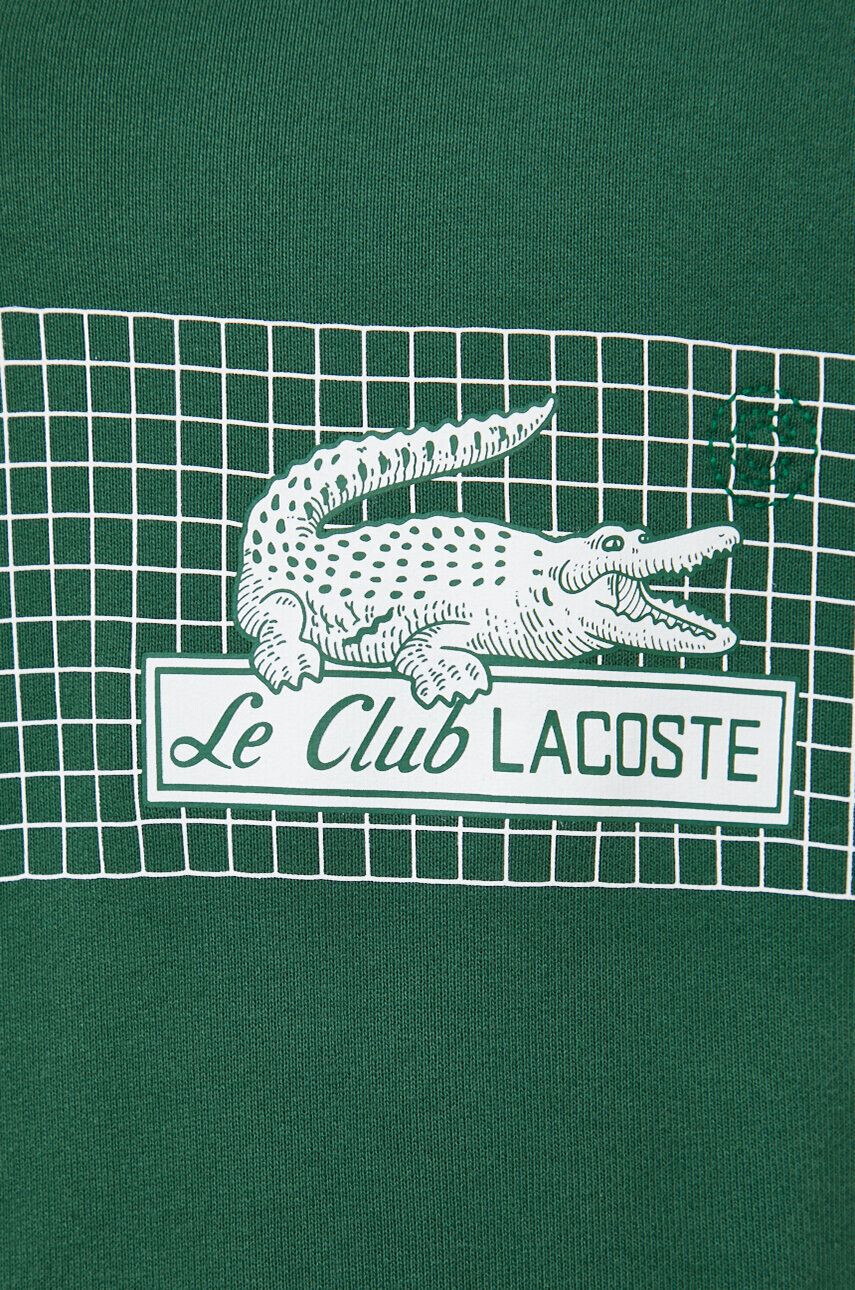 Lacoste Bavlněná mikina pánská zelená barva s potiskem - Pepit.cz