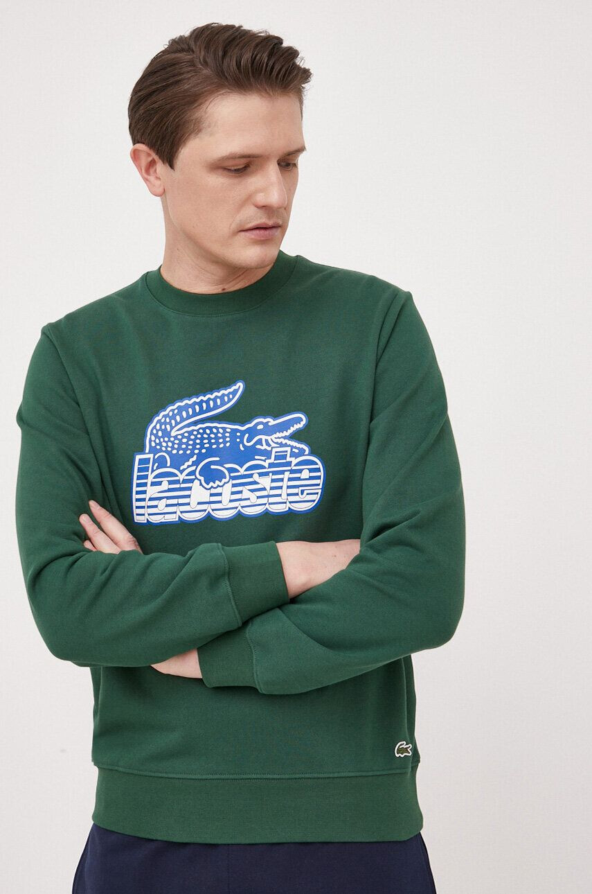 Lacoste Bavlněná mikina pánská růžová barva vzorovaná - Pepit.cz