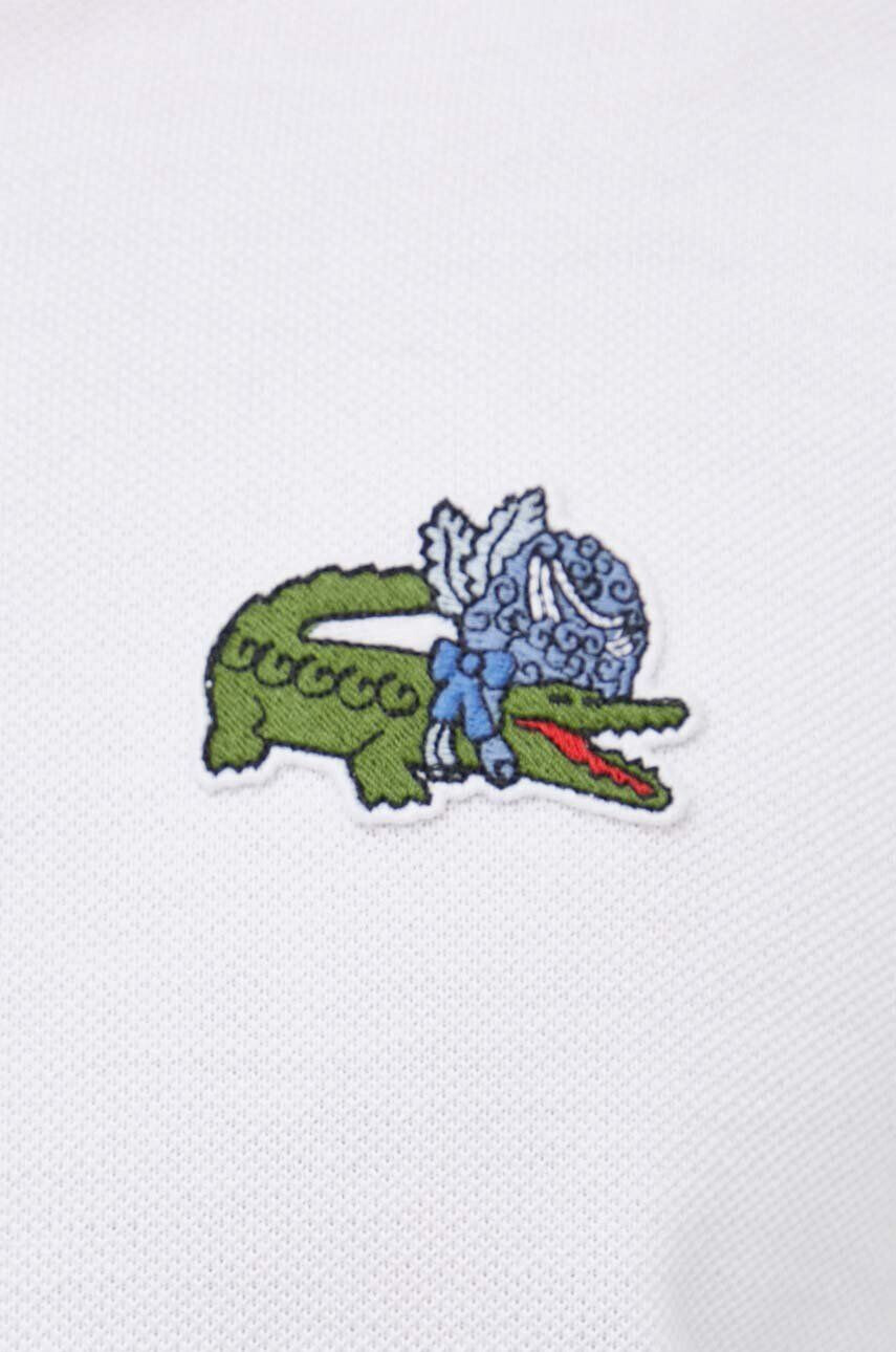 Lacoste Bavlněné polo tričko x Netflix bílá barva s aplikací PH7057-VIR - Pepit.cz