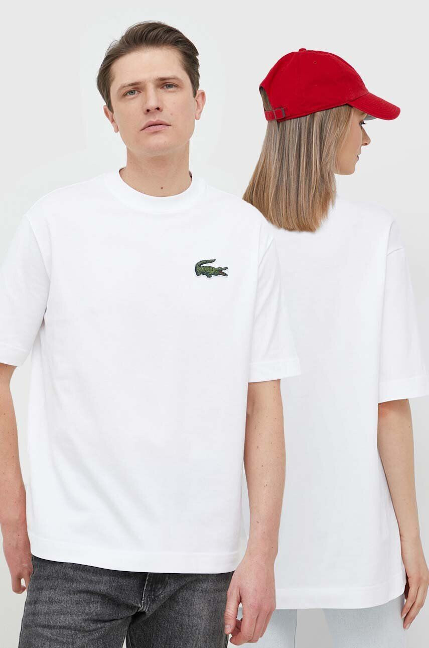 Lacoste Bavlněné tričko růžová barva - Pepit.cz