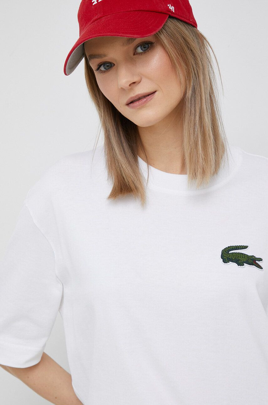 Lacoste Bavlněné tričko růžová barva - Pepit.cz