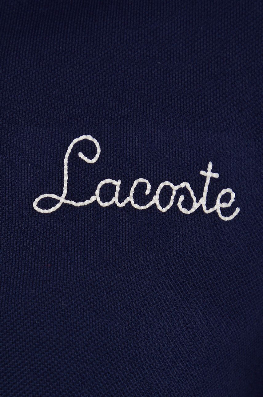 Lacoste Bavlněné tričko tmavomodrá barva s potiskem - Pepit.cz