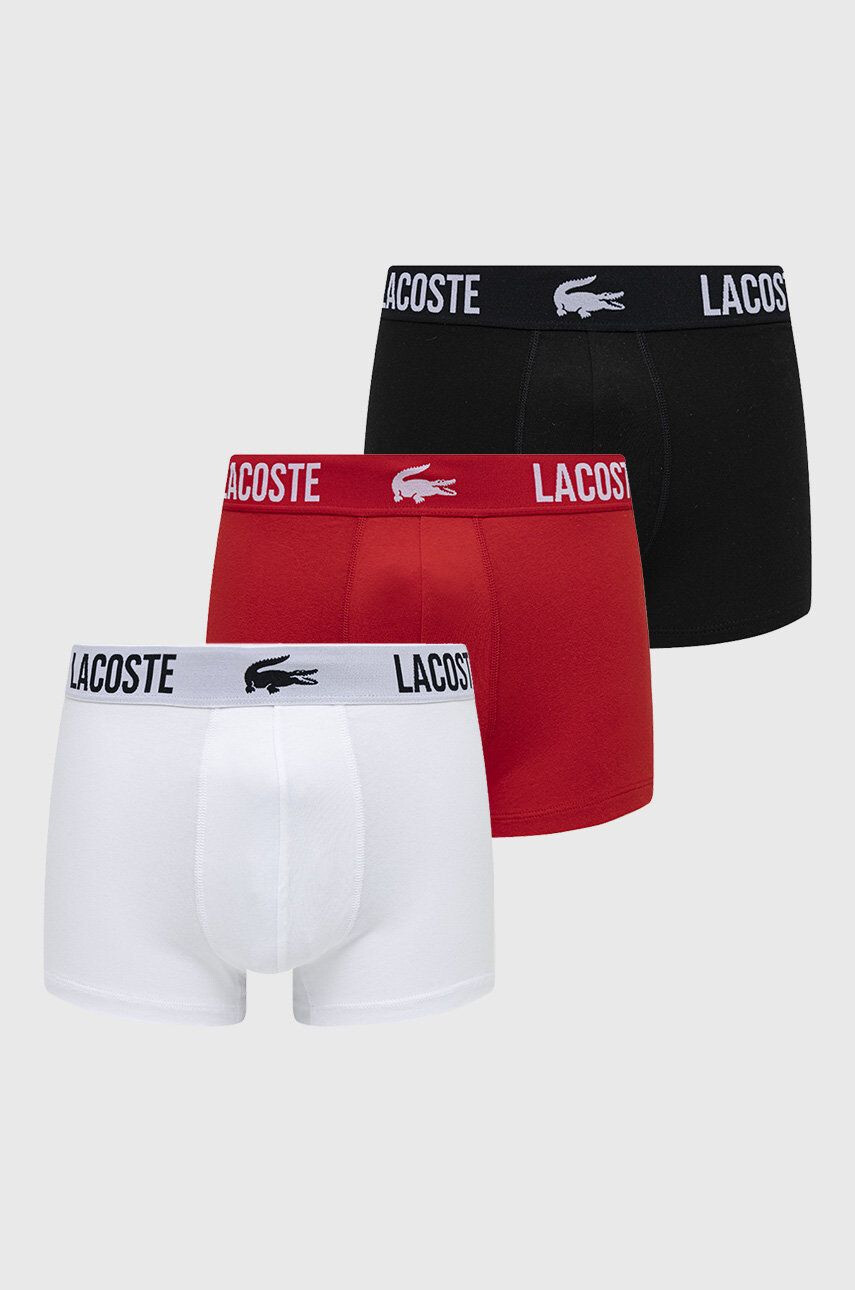 Lacoste Boxerky 3-pack pánské červená barva - Pepit.cz