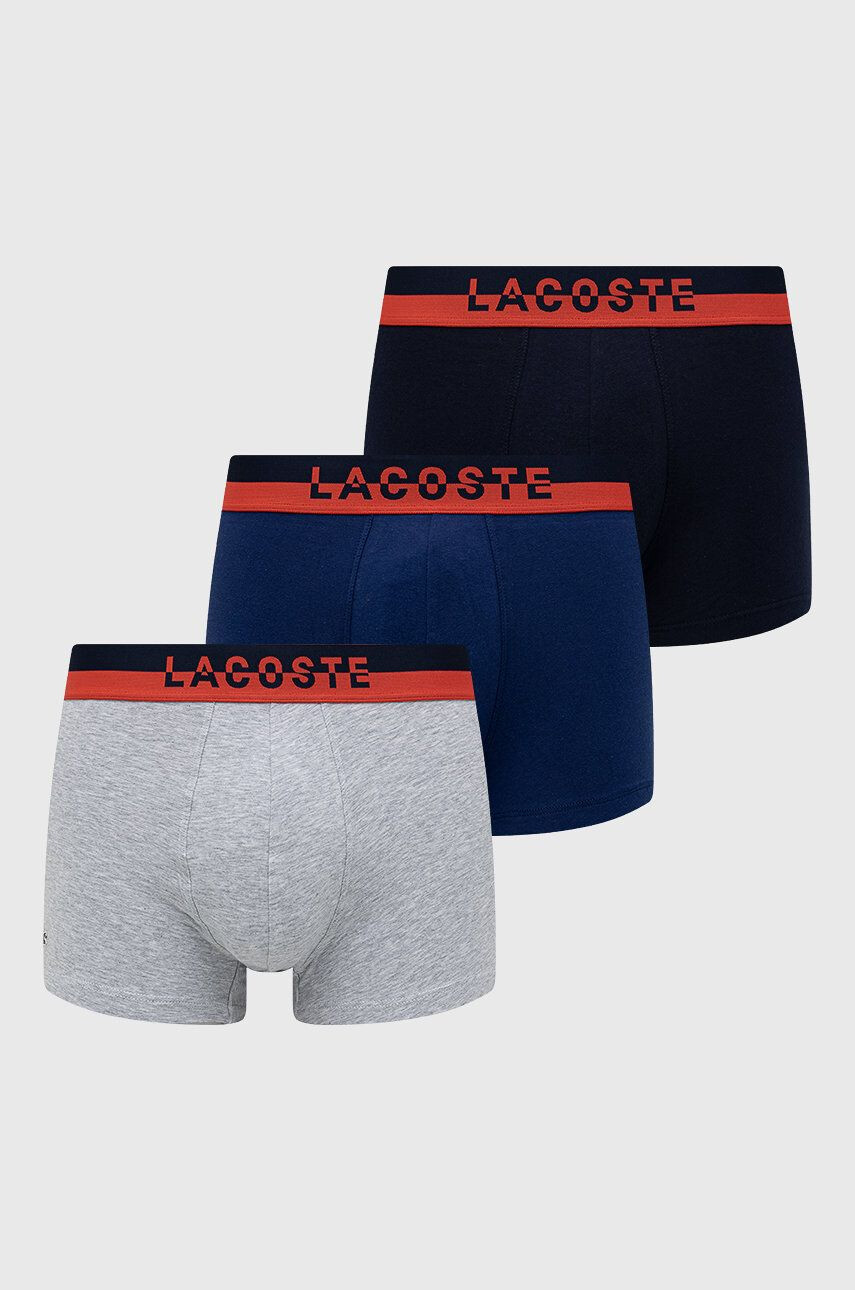 Lacoste Boxerky 3-pack pánské tmavomodrá barva - Pepit.cz