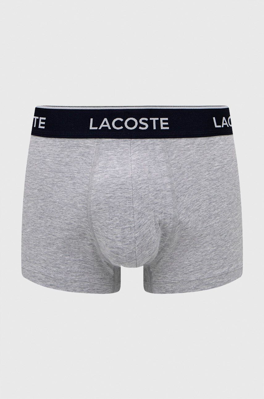 Lacoste Boxerky (3-pak) pánské šedá barva 5H3389-NUA - Pepit.cz