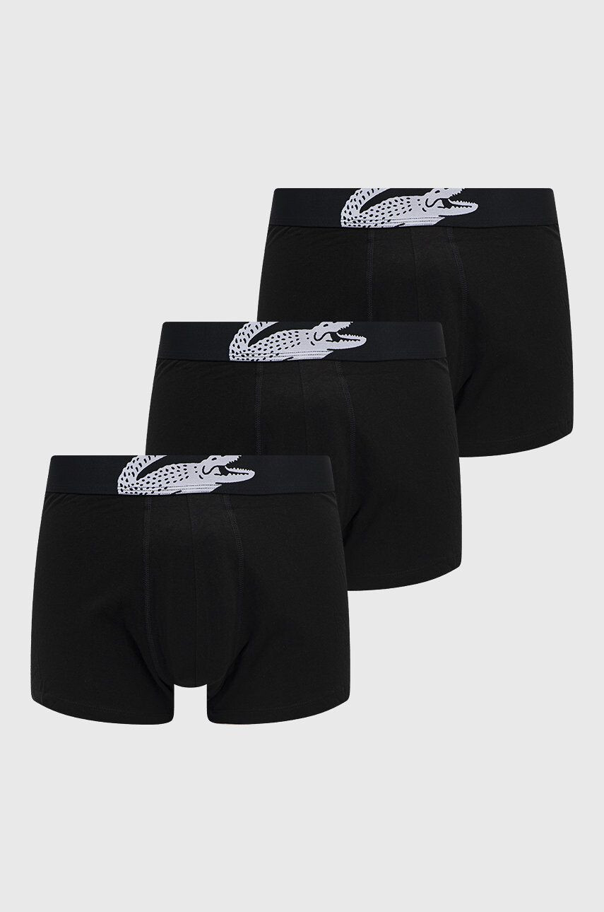 Lacoste Boxerky (3-pak) pánské černá barva - Pepit.cz