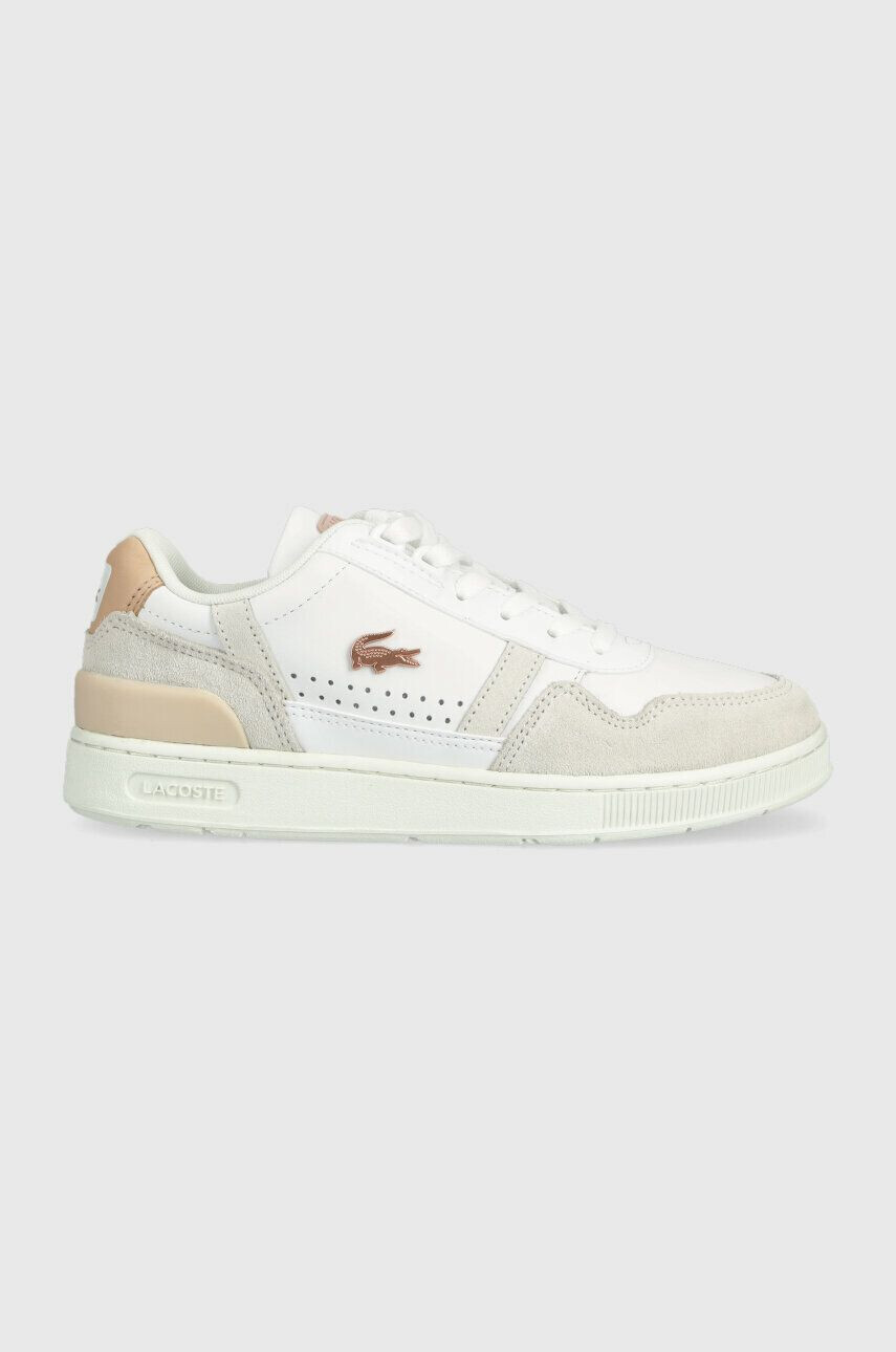 Lacoste Kožené sneakers boty T-CLIP bílá barva 44SFA0063 - Pepit.cz