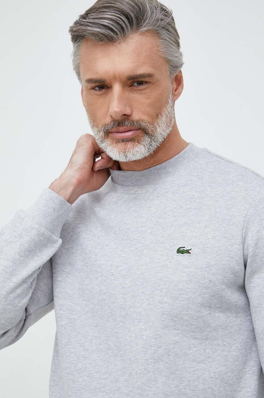 Lacoste Mikina pánská šedá barva hladká SH9608-132 - Pepit.cz