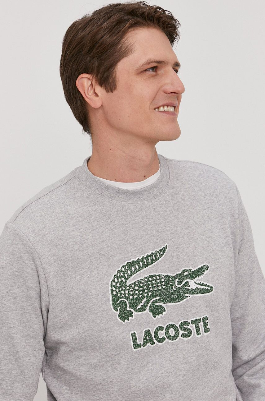 Lacoste Mikina pánská červená barva s aplikací - Pepit.cz