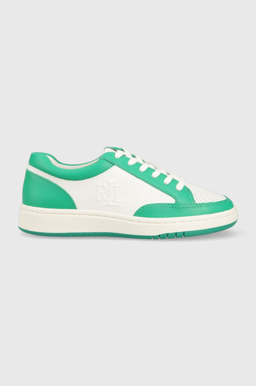 Lauren Ralph Lauren Kožené sneakers boty HAILEY II zelená barva 802904469003 - Pepit.cz