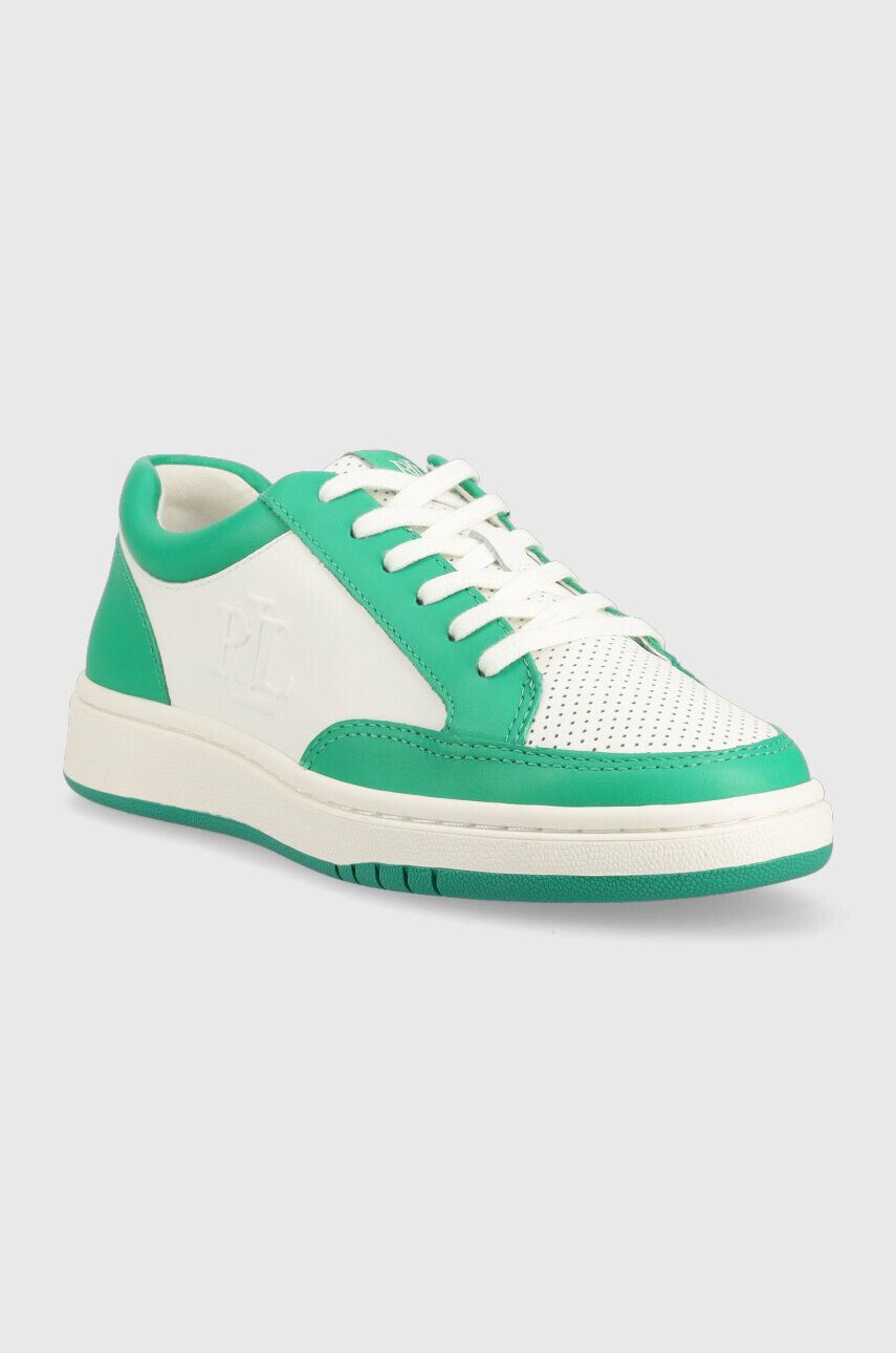 Lauren Ralph Lauren Kožené sneakers boty HAILEY II zelená barva 802904469003 - Pepit.cz