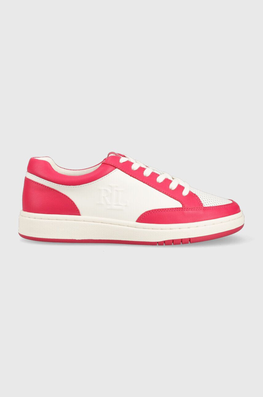 Lauren Ralph Lauren Kožené sneakers boty HAILEY II růžová barva 802904469004 - Pepit.cz