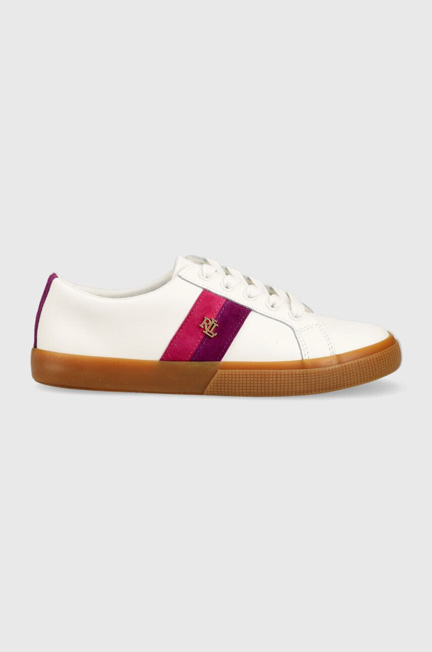 Lauren Ralph Lauren Kožené sneakers boty Janson IV bílá barva 802912650002 - Pepit.cz