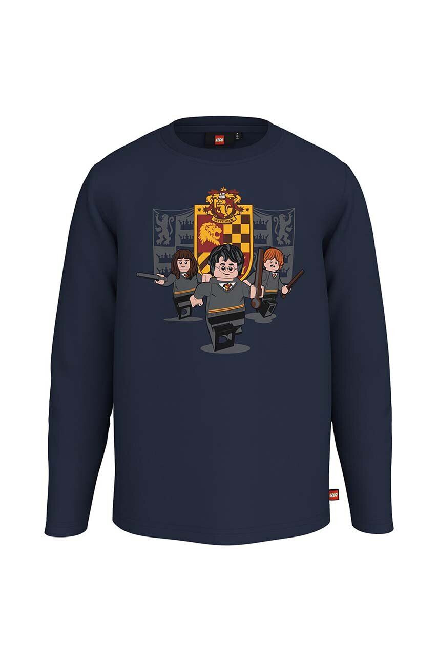 Lego Dětská bavlněná košile s dlouhým rukávem Harry Potter tmavomodrá barva s potiskem - Pepit.cz