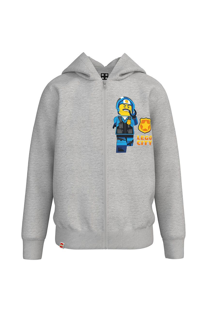 Lego Dětská bavlněná mikina Wear šedá barva s potiskem - Pepit.cz