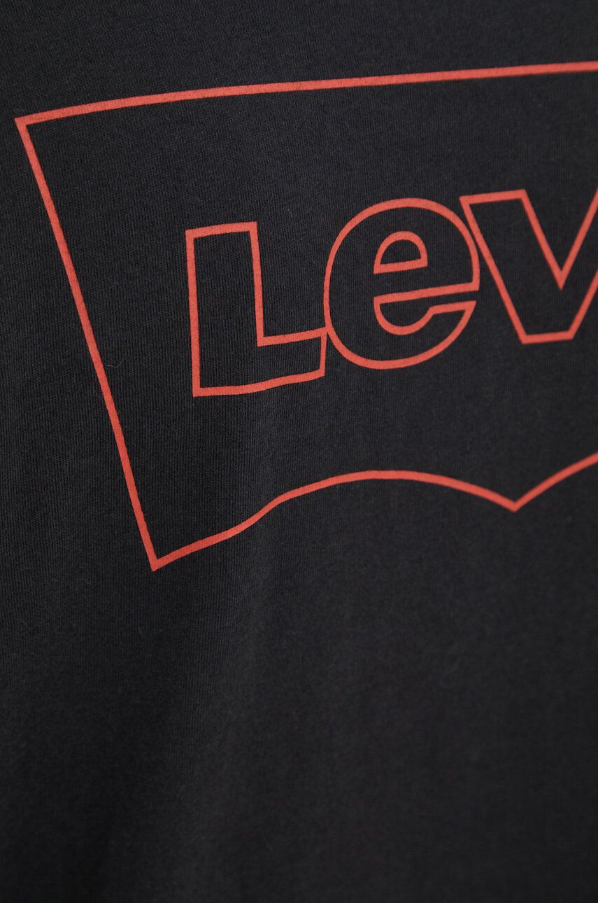 Levi's Bavlněné tričko černá barva s potiskem - Pepit.cz