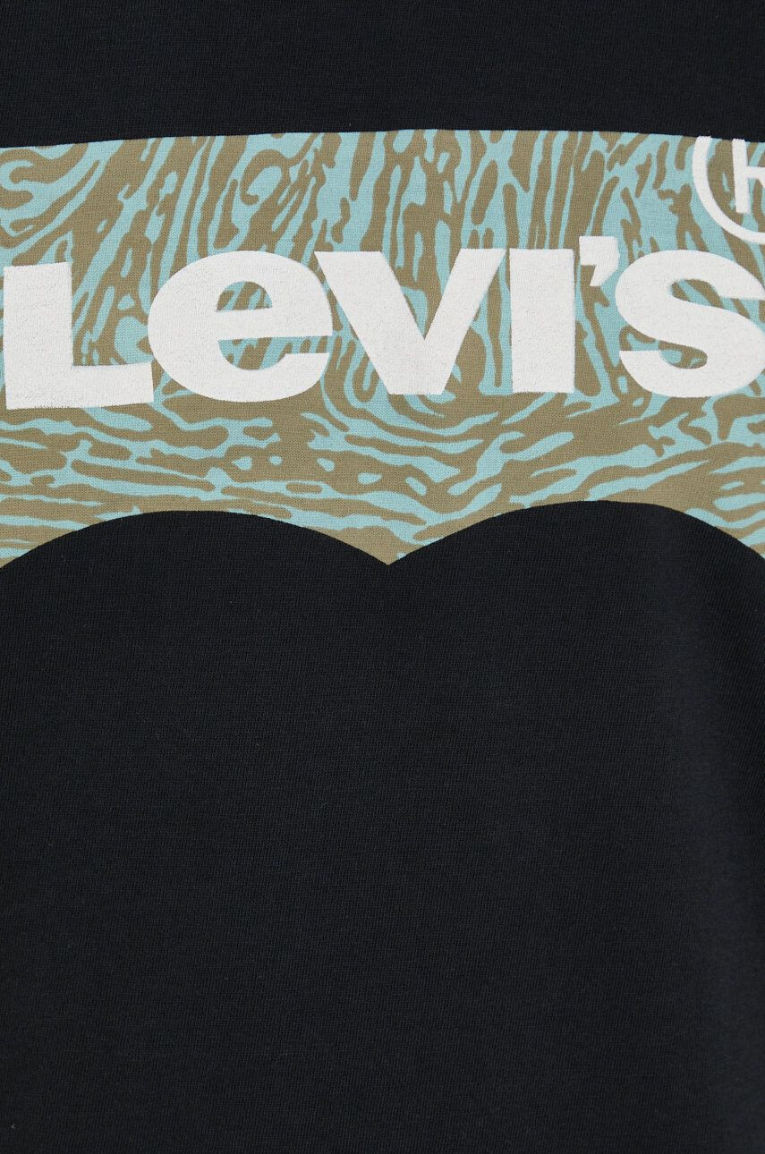 Levi's Bavlněné tričko černá barva s potiskem - Pepit.cz