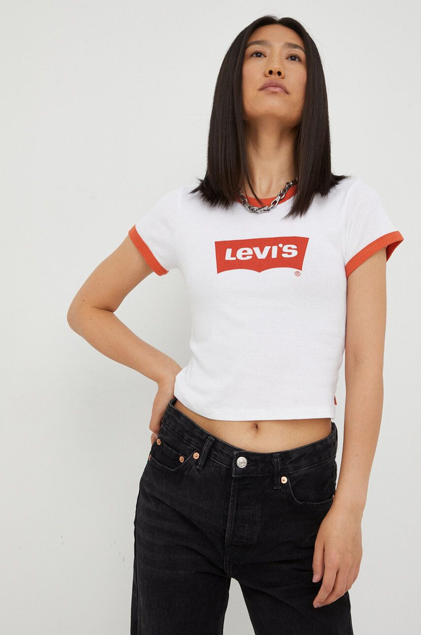 Levi's Bavlněné tričko bílá barva - Pepit.cz