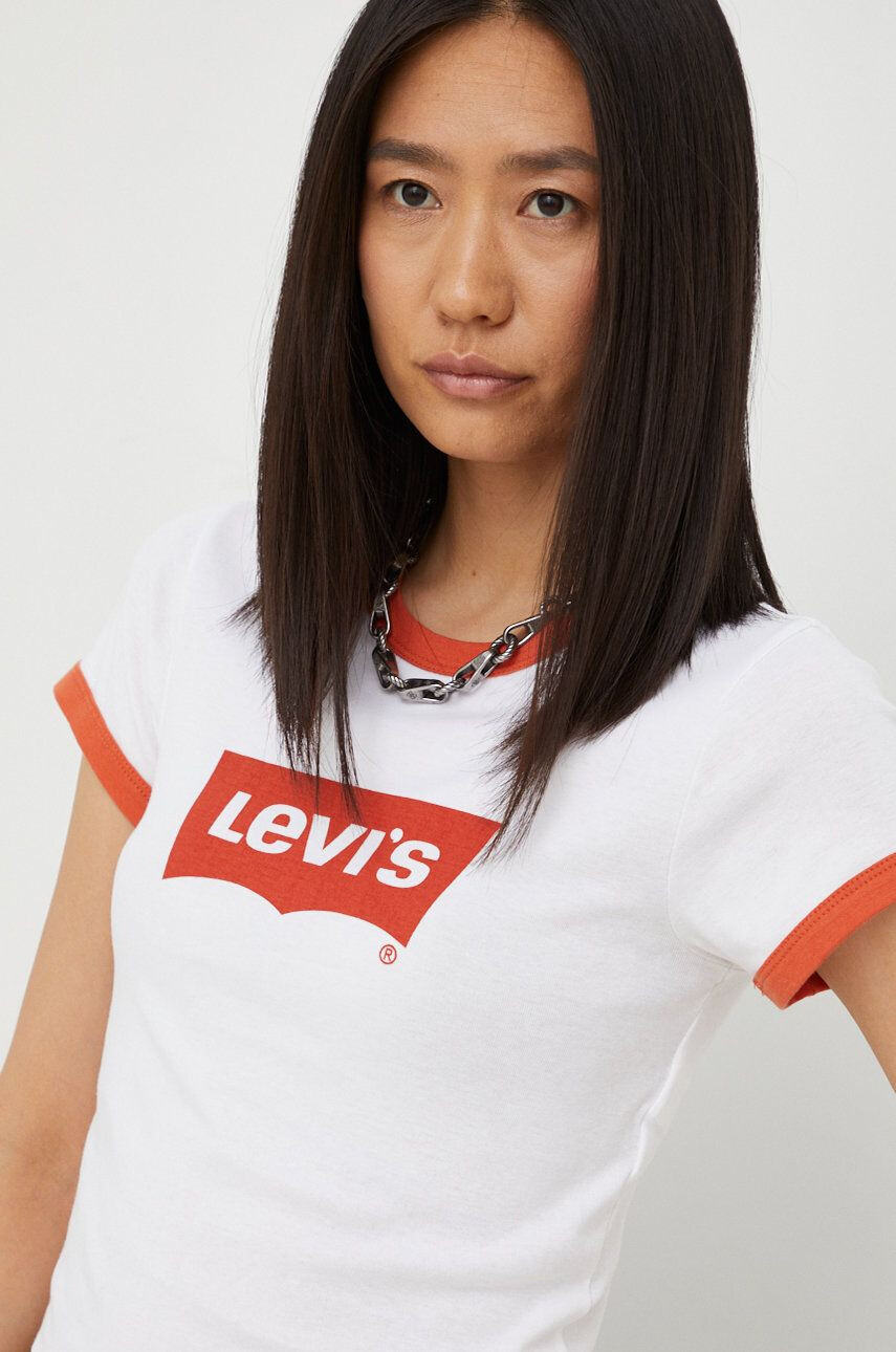 Levi's Bavlněné tričko bílá barva - Pepit.cz