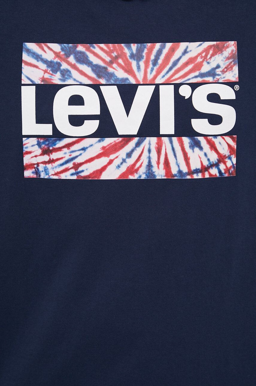 Levi's Bavlněné tričko tmavomodrá barva s potiskem - Pepit.cz