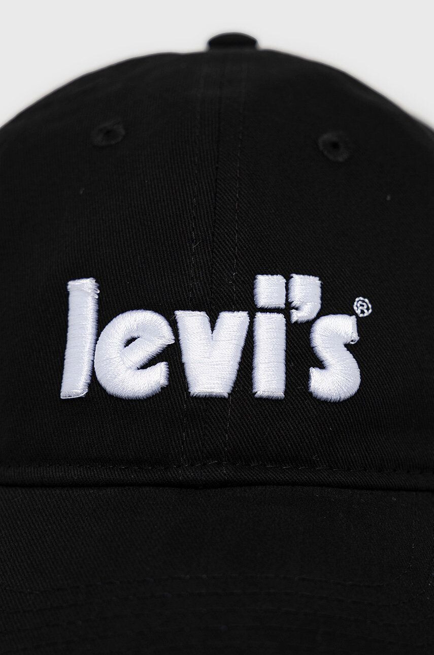 Levi's Bavlněná čepice černá barva s aplikací - Pepit.cz