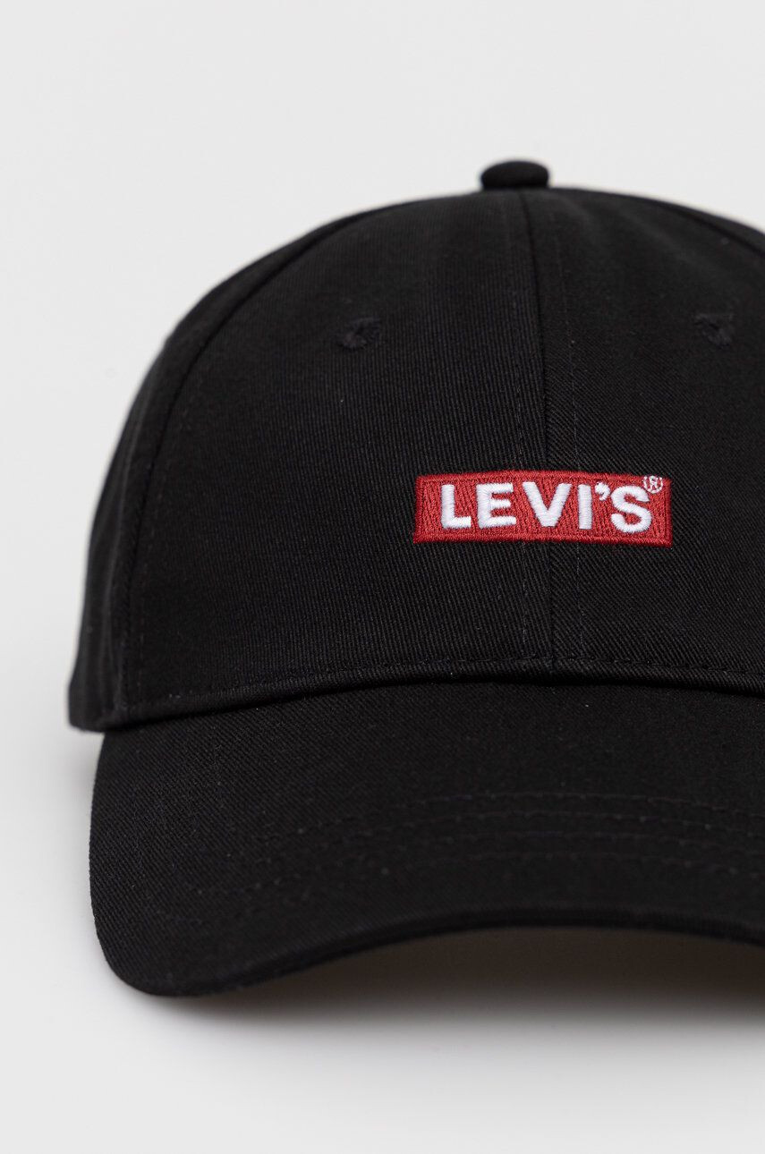 Levi's Bavlněná čepice černá barva hladká D6250.0001-59 - Pepit.cz