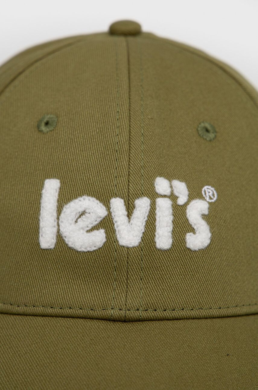 Levi's Bavlněná čepice zelená barva s aplikací - Pepit.cz