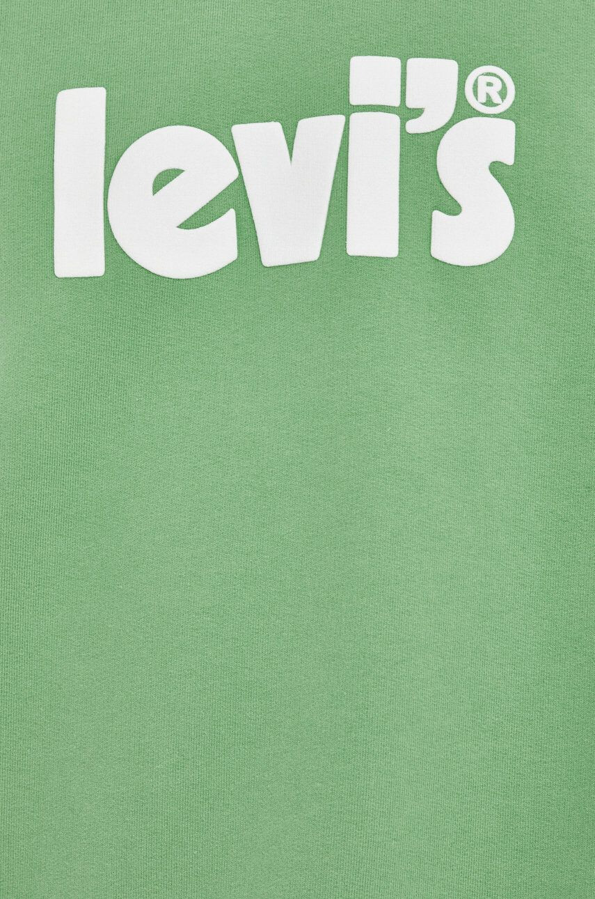 Levi's Bavlněná mikina pánská zelená barva s potiskem - Pepit.cz