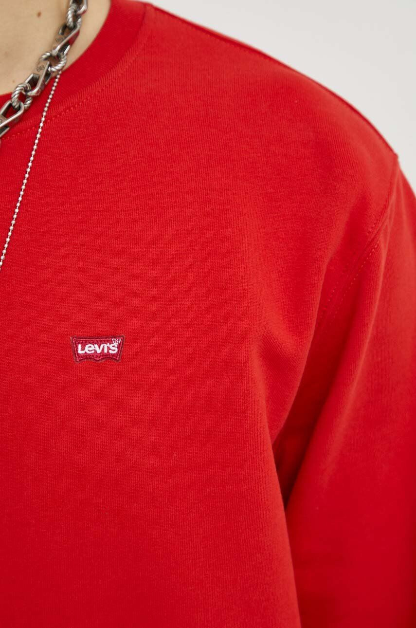 Levi's Bavlněná mikina pánská červená barva hladká - Pepit.cz