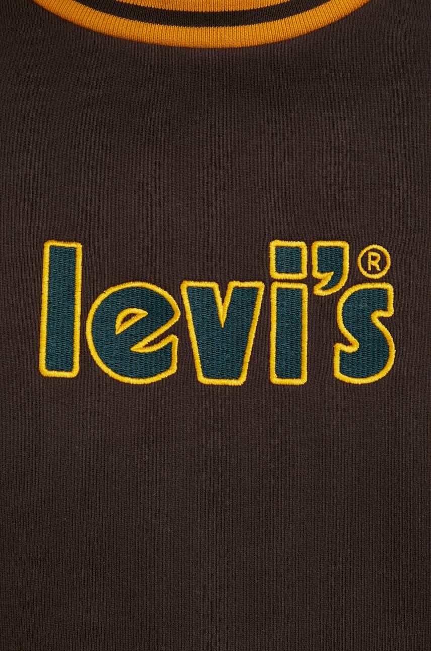 Levi's Bavlněná mikina dámská hnědá barva s aplikací - Pepit.cz