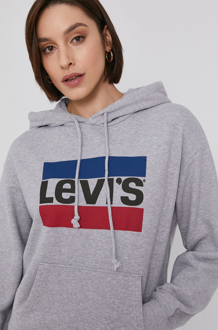 Levi's Bavlněná mikina pánská zelená barva s potiskem - Pepit.cz