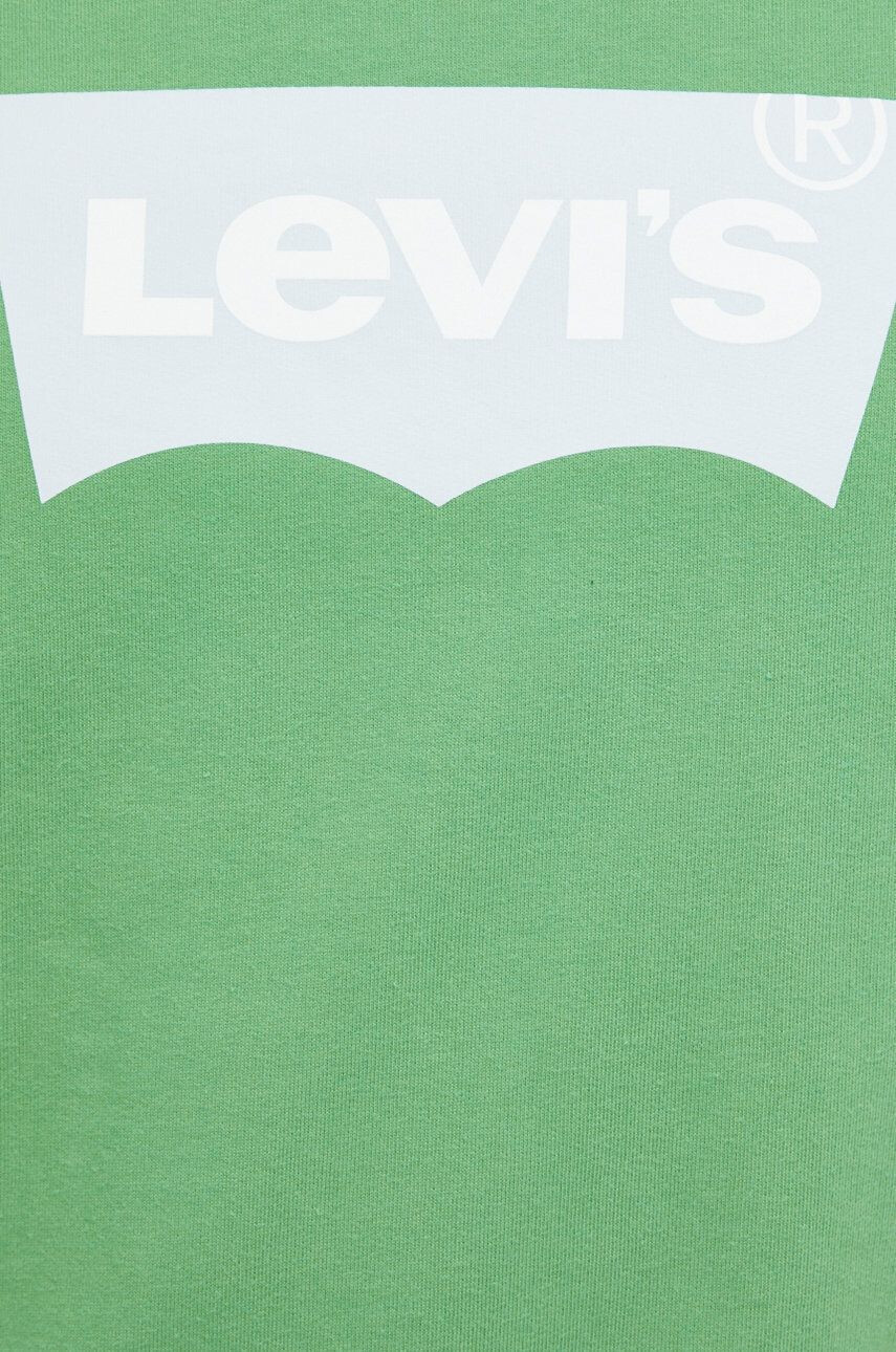 Levi's Bavlněná mikina pánská zelená barva s potiskem - Pepit.cz