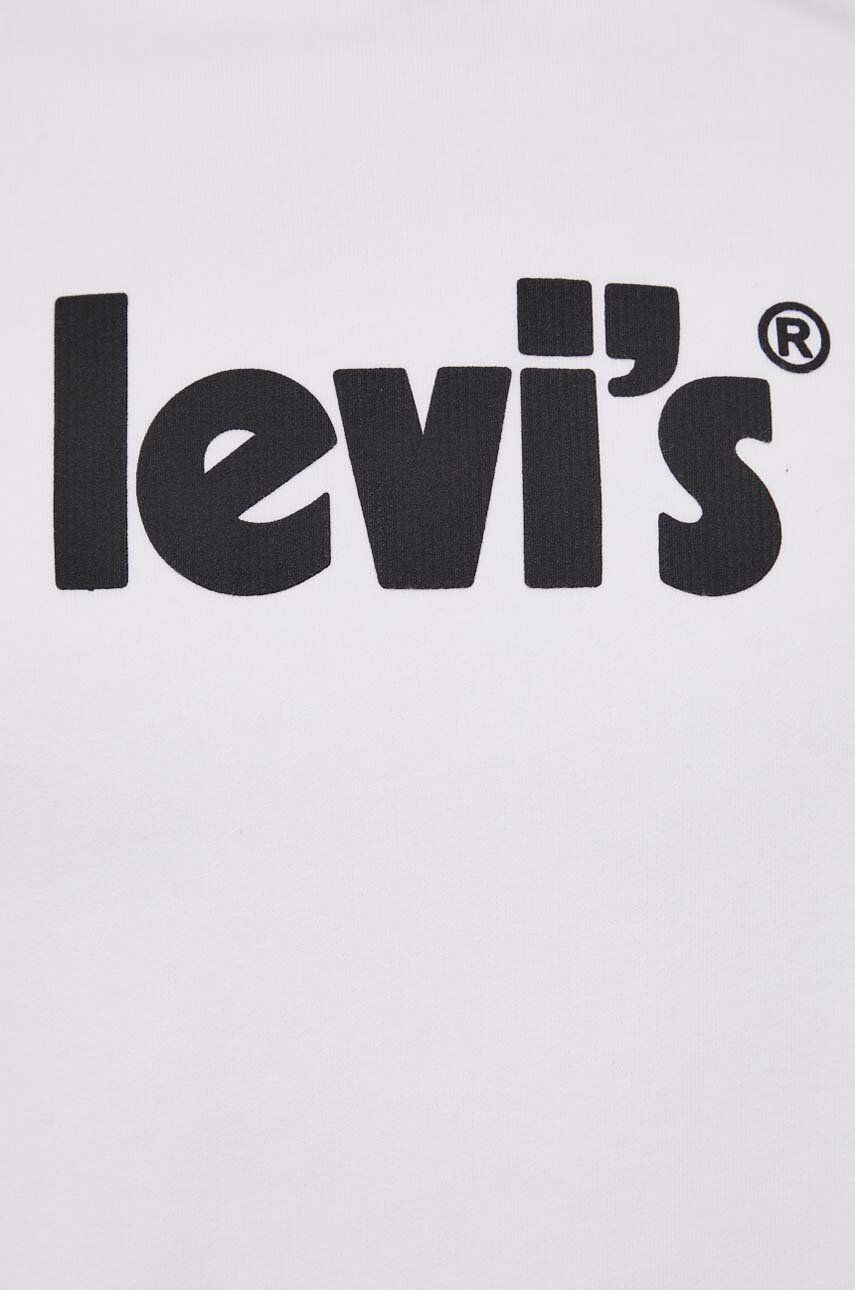 Levi's Bavlněná mikina pánská bílá barva s potiskem - Pepit.cz