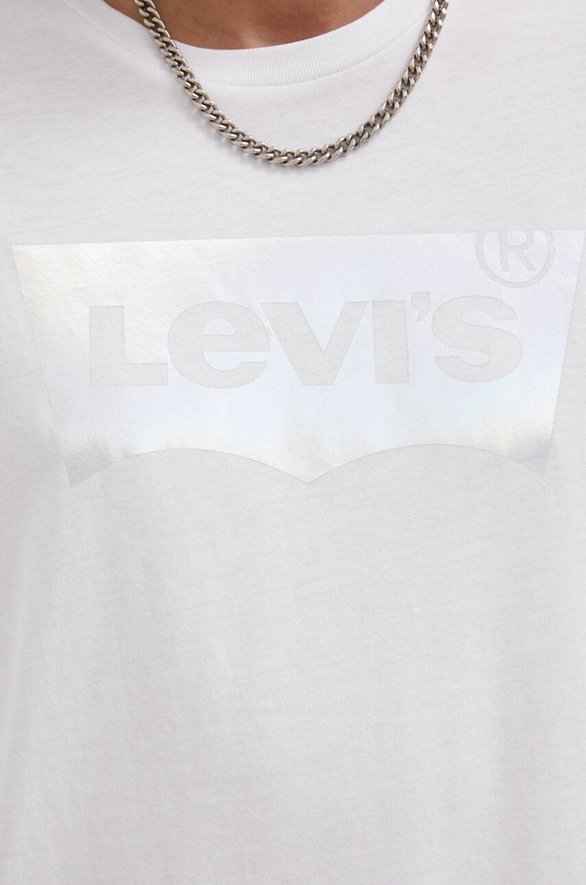 Levi's Bavlněné tričko bílá barva s potiskem - Pepit.cz