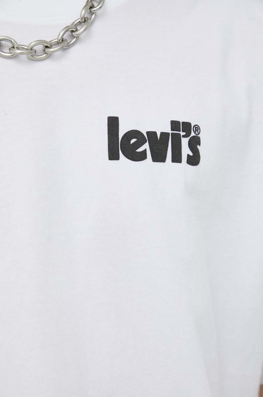 Levi's bavlněné tričko bílá barvas potiskem16143.0727-Neutrals - Pepit.cz