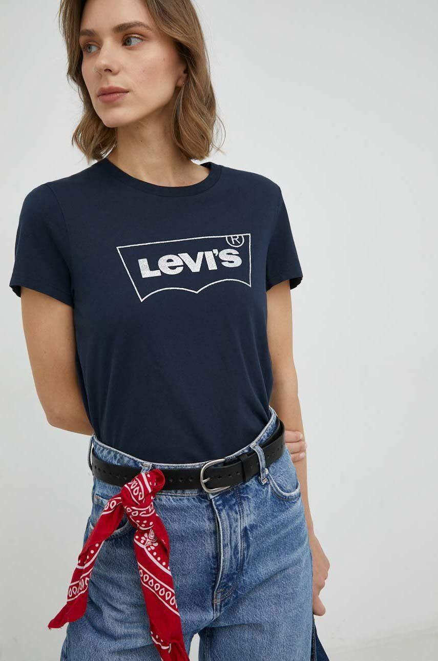 Levi's Bavlněné tričko tmavomodrá barva - Pepit.cz