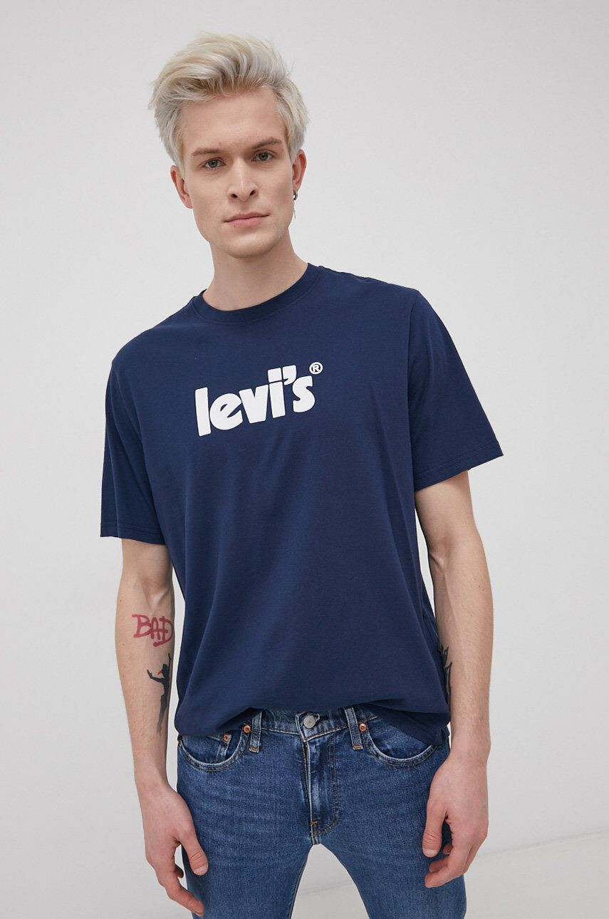 Levi's Bavlněné tričko tmavomodrá barva s potiskem 16143.0393-Blues - Pepit.cz