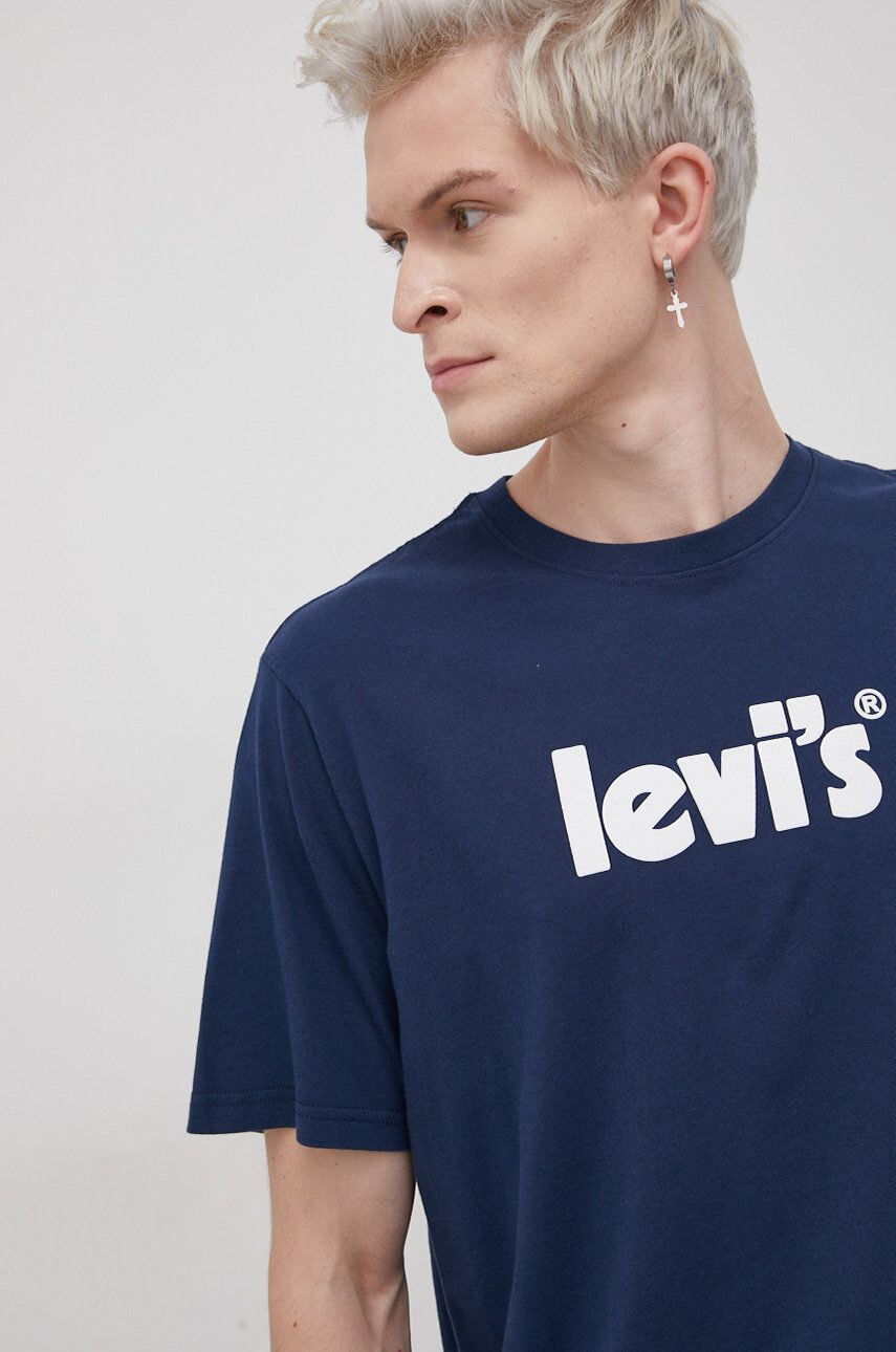 Levi's Bavlněné tričko tmavomodrá barva s potiskem 16143.0393-Blues - Pepit.cz