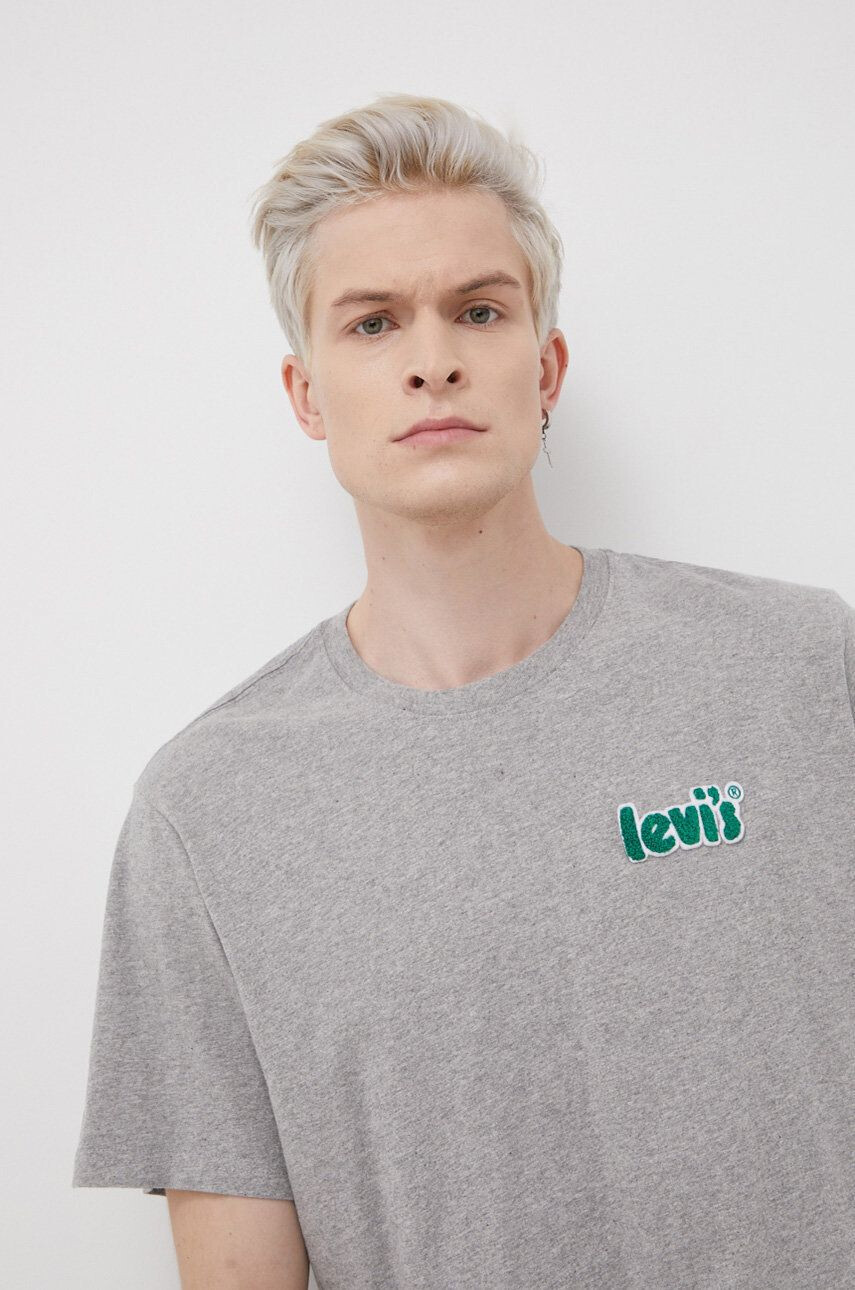 Levi's Bavlněné tričko šedá barva melanžové - Pepit.cz