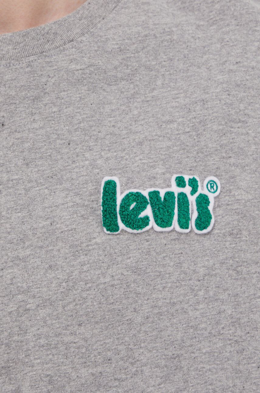 Levi's Bavlněné tričko šedá barva melanžové - Pepit.cz