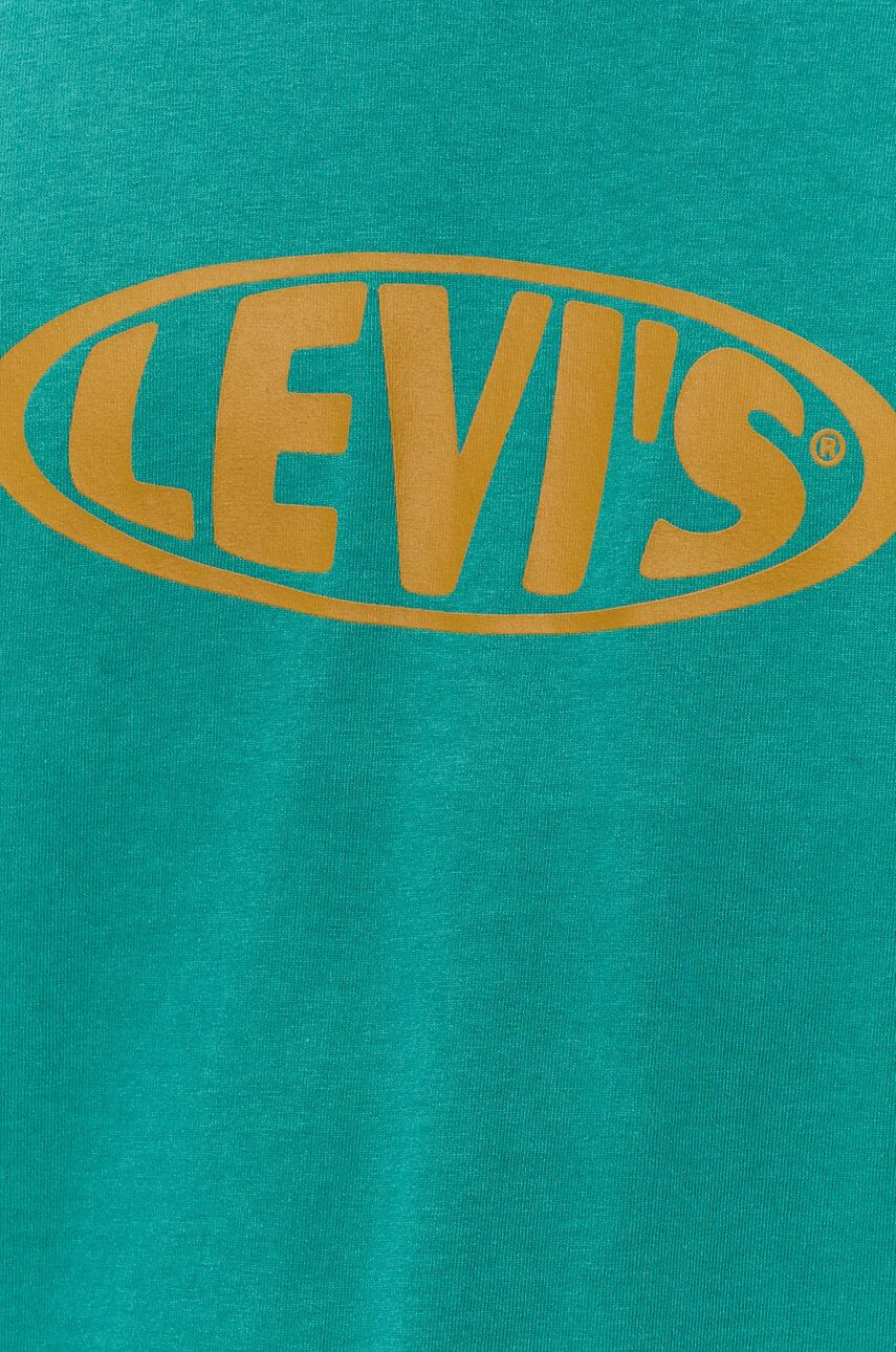 Levi's Bavlněné tričko zelená barva s potiskem - Pepit.cz