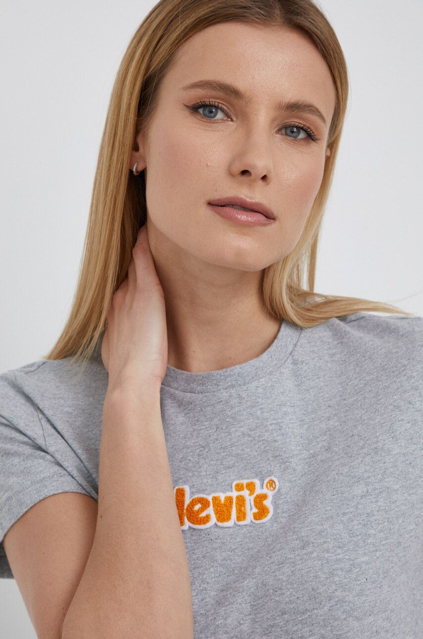 Levi's Bavlněné tričko šedá barva - Pepit.cz