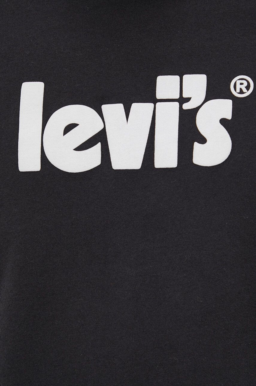 Levi's Bavlněné tričko černá barva s potiskem - Pepit.cz