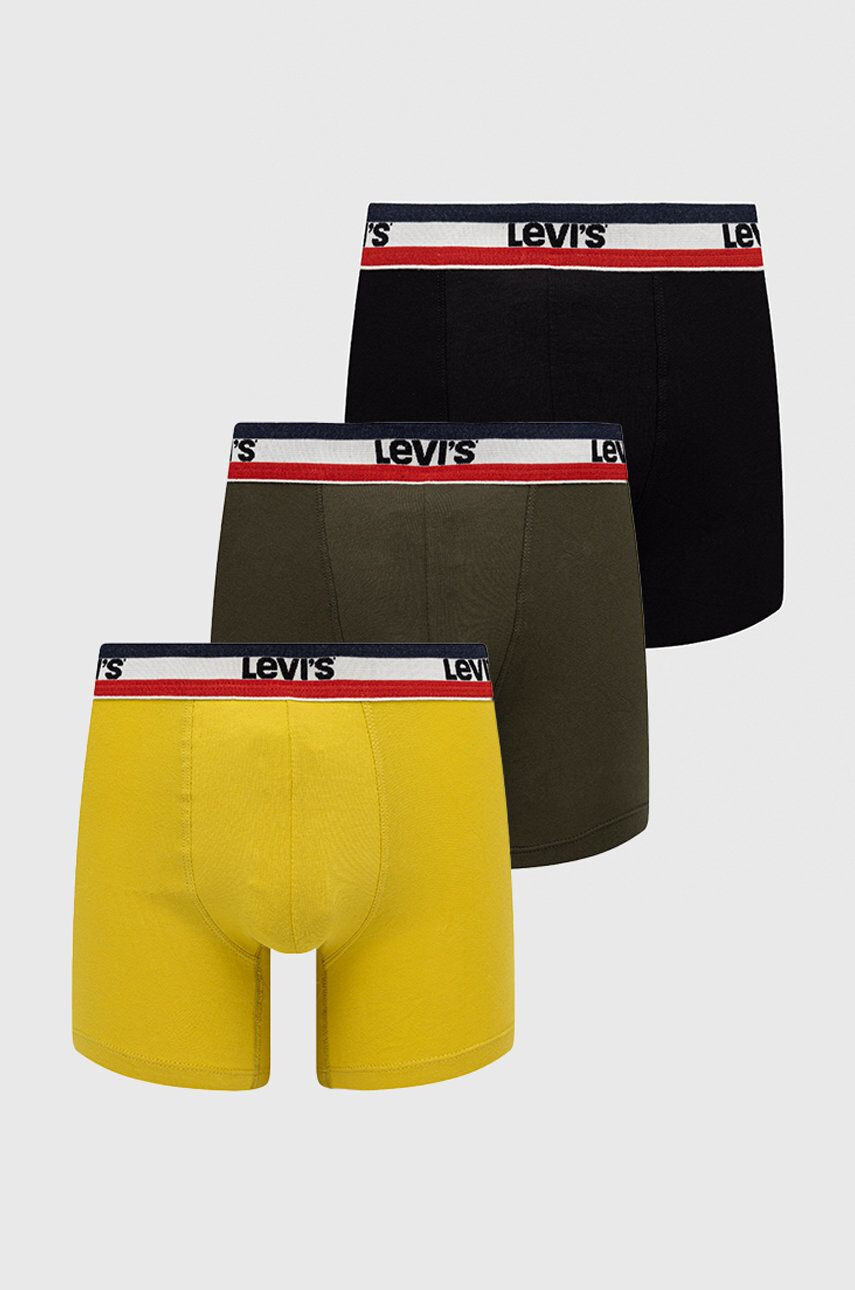 Levi's Boxerky (3-pak) pánské zelená barva - Pepit.cz