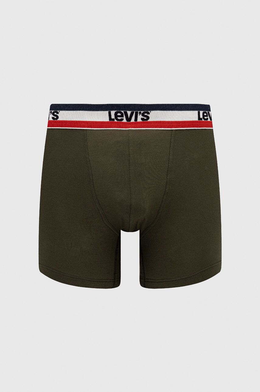 Levi's Boxerky (3-pak) pánské zelená barva - Pepit.cz