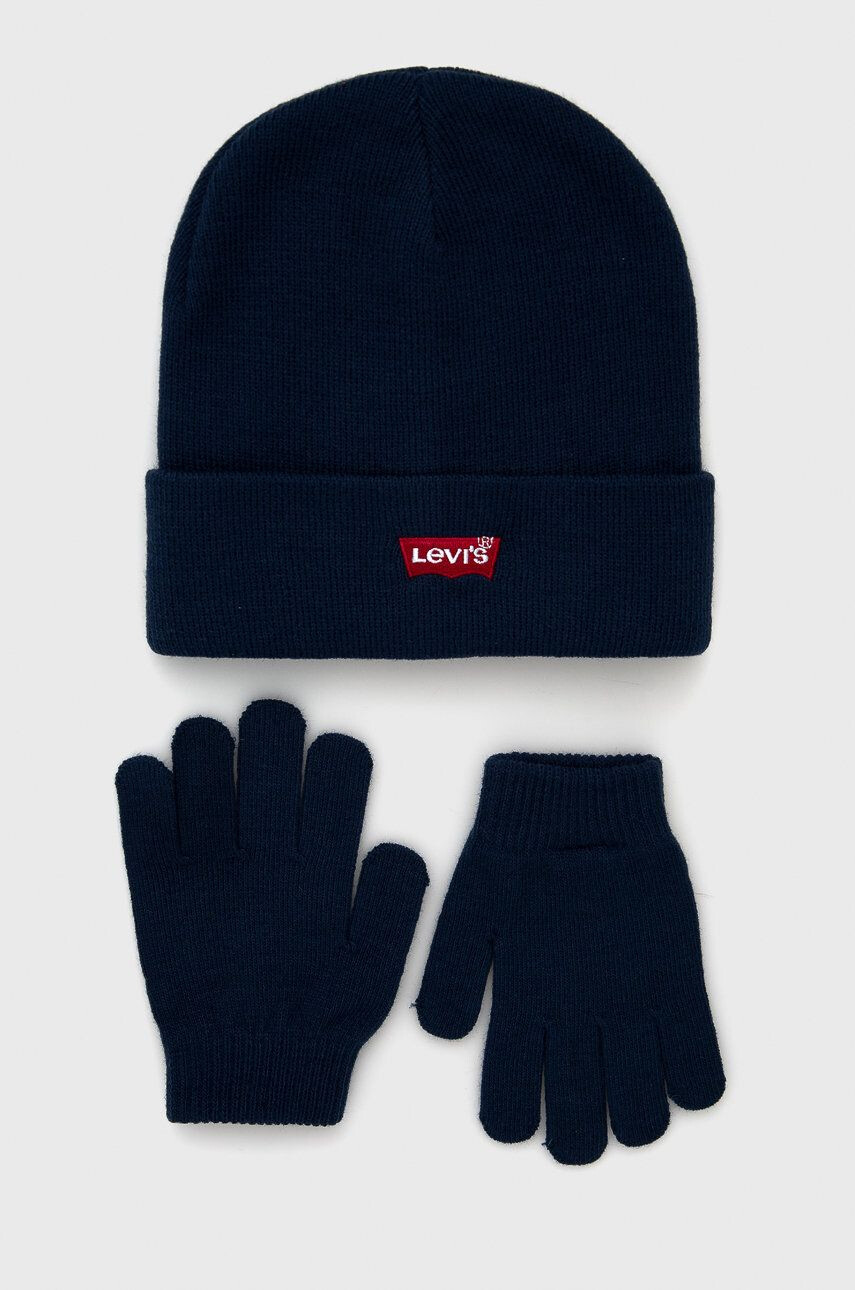 Levi's Čepice a dětské rukavice tmavomodrá barva - Pepit.cz