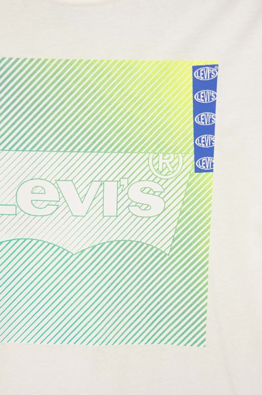 Levi's Dětská bavlněná košile s dlouhým rukávem bílá barva s potiskem - Pepit.cz